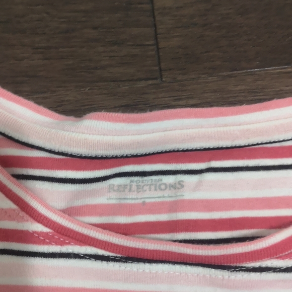 White and Pink Striped Short Sleeve T-Shirt Northern Reflections - Picture 4 of 5